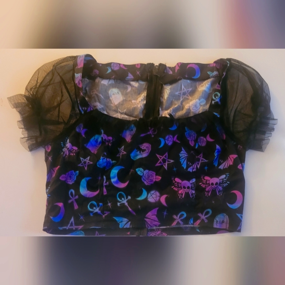 Dolls Kill Sheer Sleeve Top Large